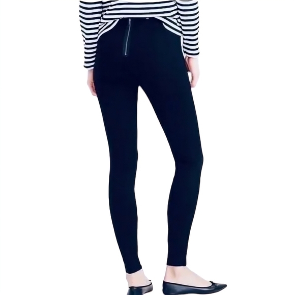 J.Crew Pixie Pants Dark Blue Leggings With Zip Up Back Size 00R